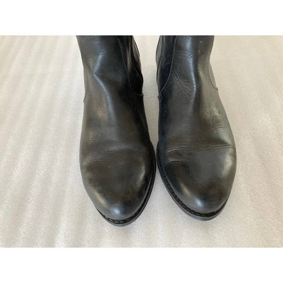Isaac Mizrahi IMBETH Tall Riding Boots Black Cognac Size 8.5M Leather Duo Tone - Picture 6 of 9